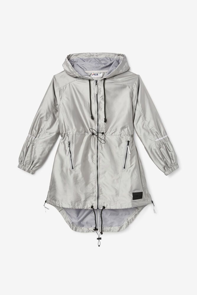 Fila Jacket Womens Silver Elle Parka - Ireland 32687-UQMS